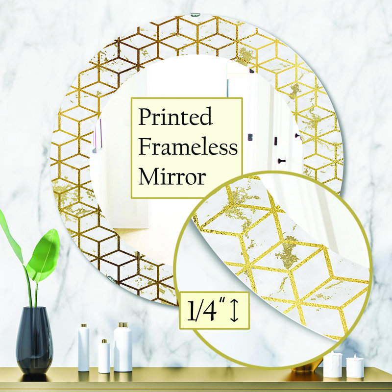 Capital Honeycomb 6 Modern Frameless Bathroom Mirror, 31.5" H x 31.5" W