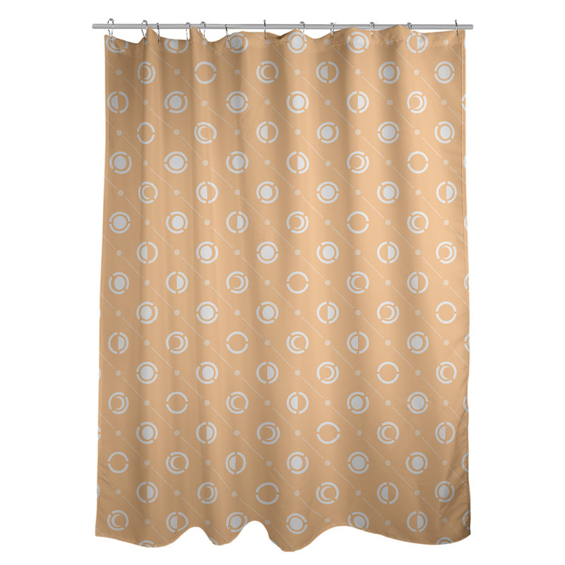 Noira Gothard Classic Moon Phases Single Shower Curtain, Light Orange/White