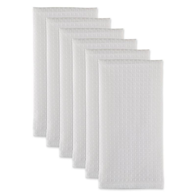 Cotton Waffle Tea Towel Kitchen Towel, White