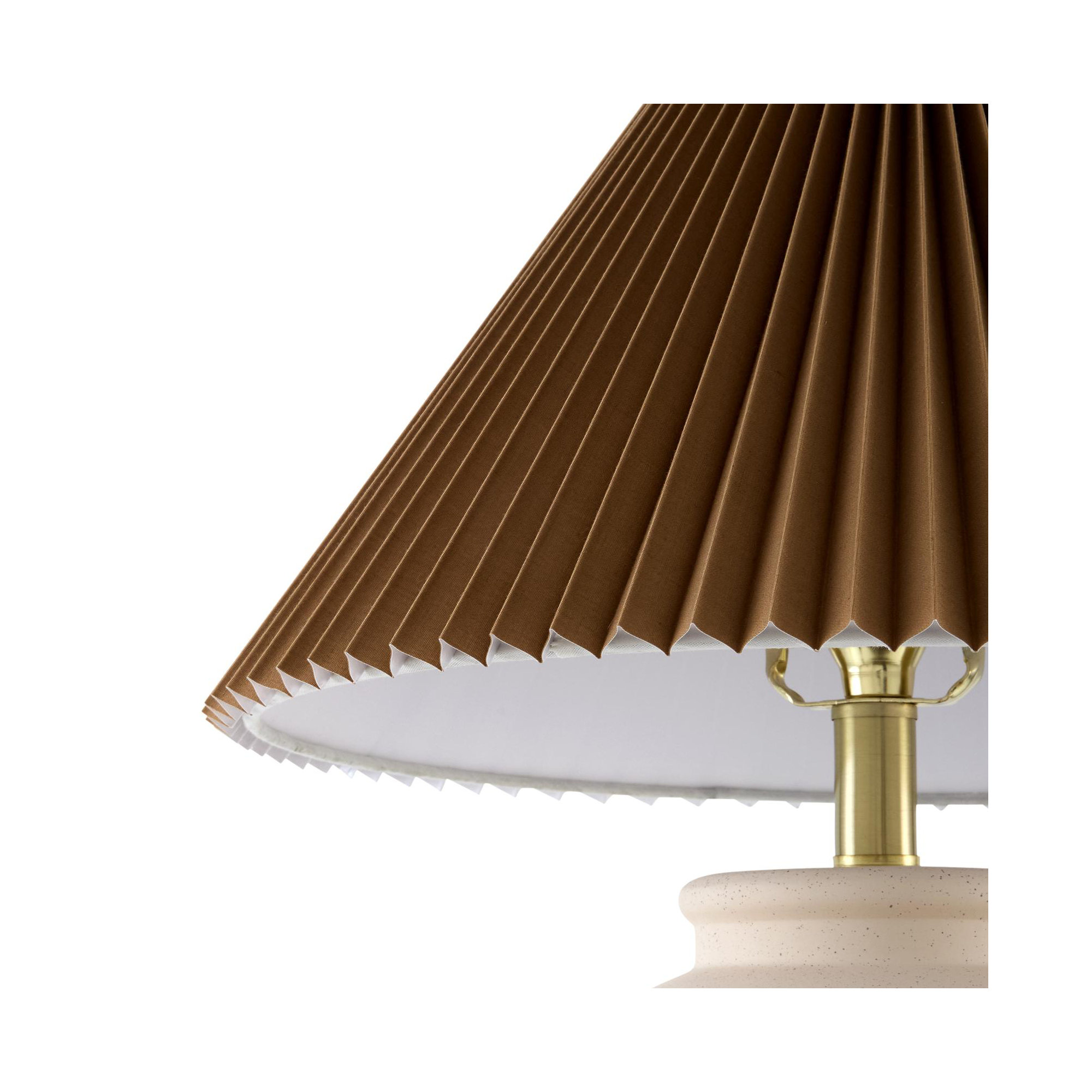Chemise Ceramic Table Lamp, Brown Pleated, Shell