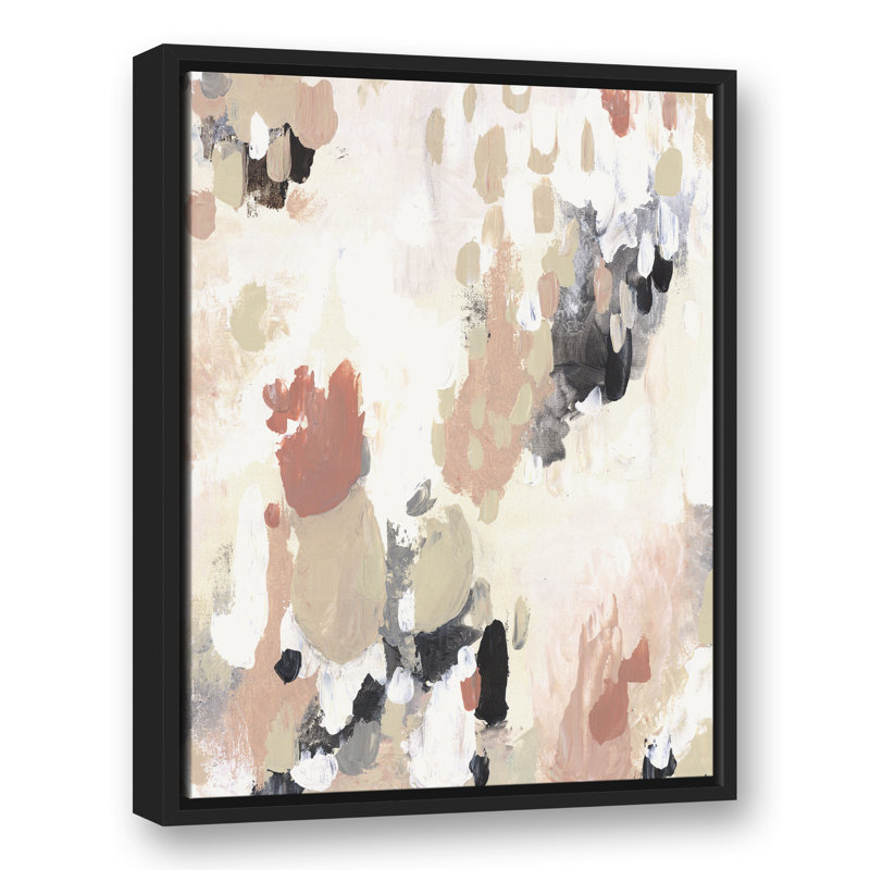 Neutral Color Palette Floating Framed Canvas, 25.75" H x 19.75" W x 1.75" D, Black Floater Framed