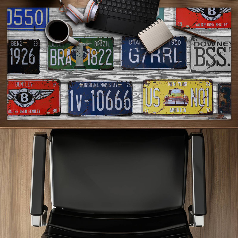 Number plates - 15.75"x31.50" Desk mat