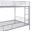 Lit superposé double en métal Sliver - Élégant cadre de chambre à coucher en fer robuste avec garde-corps inclus Économiseur d'espace et étapes d'assemblage pratiques