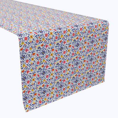 Table Runner, 100% Cotton, 16X108", Retro Garden
