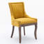 Chaises de salle à manger latérales jaune doré 2, housse en tissu épais, pieds en bois massif, dossier haut pour un confort accru, rivets délicats, rembourrage de siège en mousse, American Design Spirit 2, revêtement, exquis-261887109