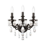 Milano 3 Light 13in x 15in Wall Sconce in Heirloom Bronze with Clear Radiance Crystals