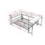 Structure de lit d'angle simple avec bibliothèque et 2 tiroirs de rangement sous le lit, lit moderne avec éclairage à DEL et station de charge, interchangeable gauche et droite-765497703-765497708