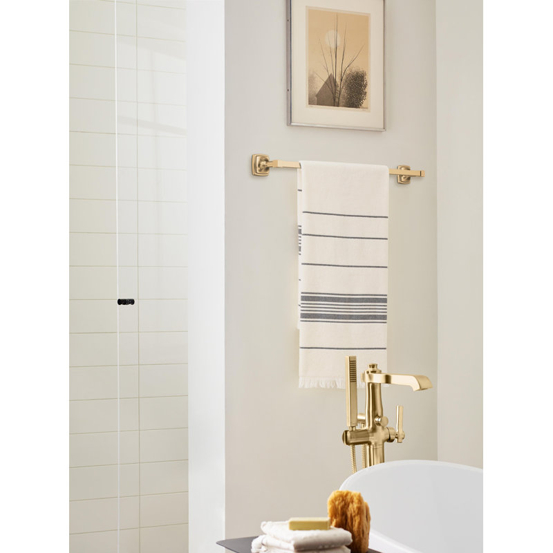 Barre à serviettes murale 26,25 po Stature, Champagne champagne, P 2,9 po x L 26,2 po x H 0,56 po 