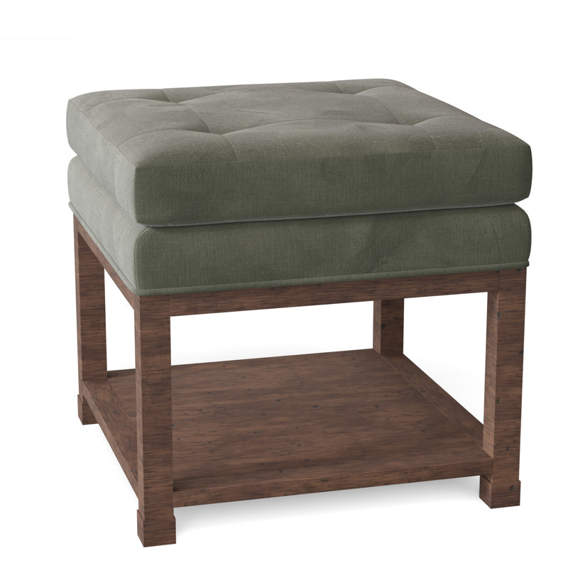 Libby Langdon 20.5" Wide Tufted Square Standard Ottoman with Storage, Hazelnut, 9953 Willow 100% Polyester