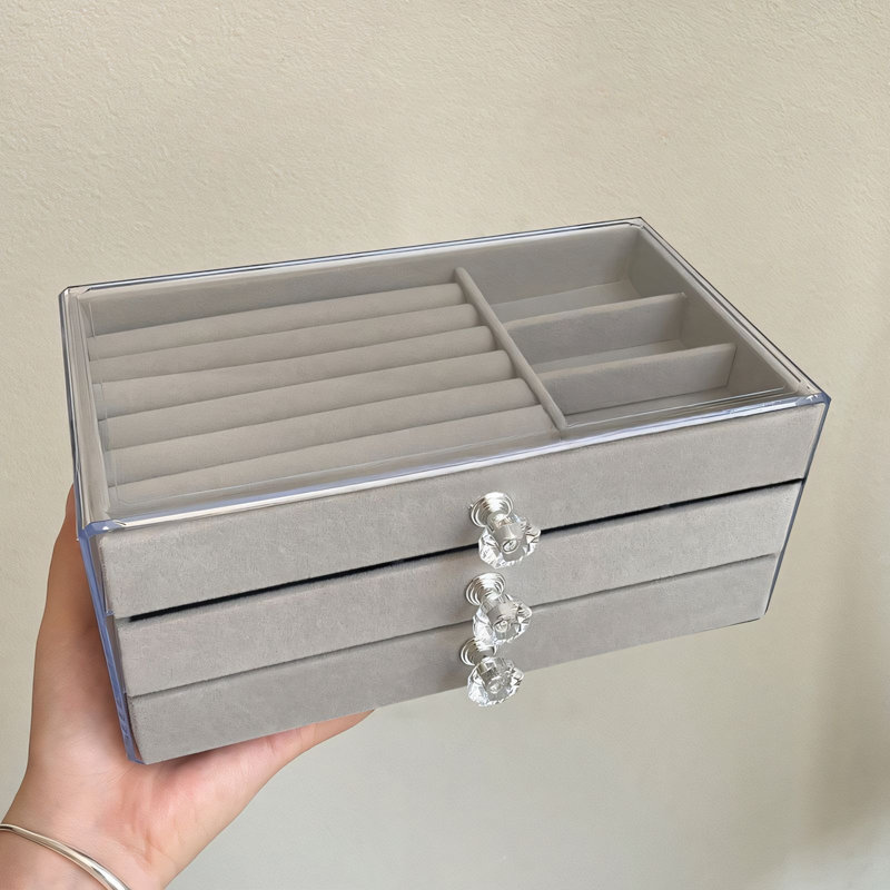 Boîte à bijoux +, Gris