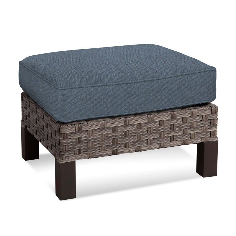 Repose-pieds d'extérieur avec coussins Luciano, Bleu denim Sunbrella; 6345-63