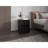 Ethan Open Shelves Nightstand With One Door, Modern Bedside Table For Bedroom Storage, Black