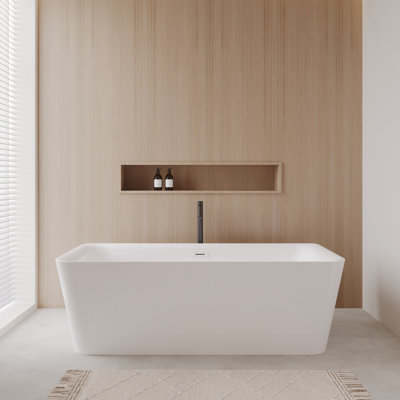 Emily 69'' x 30'' Soaking Acrylic Bathtub with Faucet