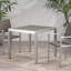 Table de salle à manger en aluminium anodisé durable avec plateau en osier, parfaite pour le patio et le jardin