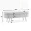 Banc de rangement repose-pieds ovale en flanelle avec pieds en métal robustes pour un décor moderne et élégant-1830650788