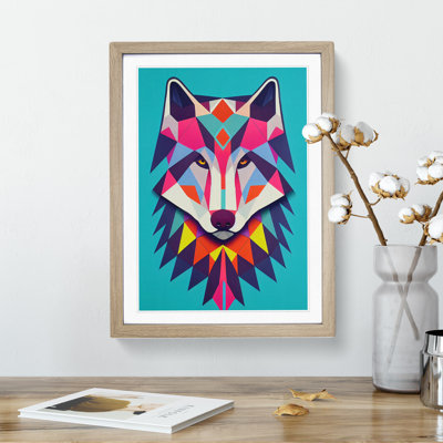 Colourful Abstract Wolf - Wall Art