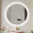 Crushed Crystal Decor Round LED Bathroom Vanity Mirrors with Anti-Fog, Dimmable Lights, and Shatterproof