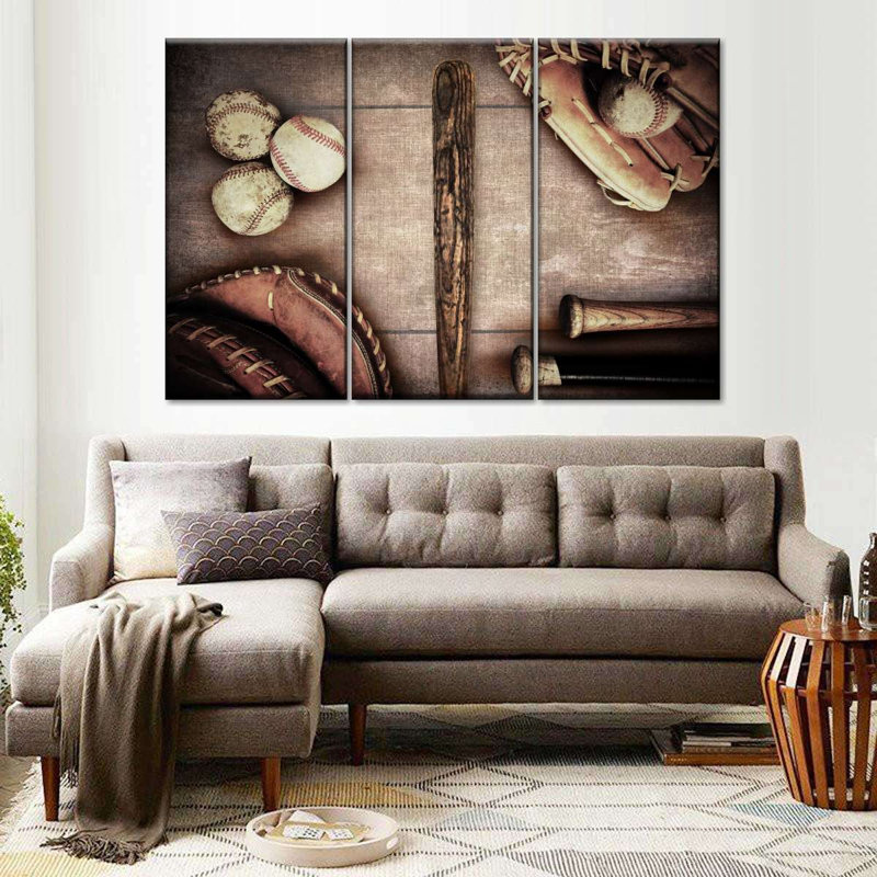 Impression sur toile de baseball, H 48 po x l 74 po x P 1,25 po