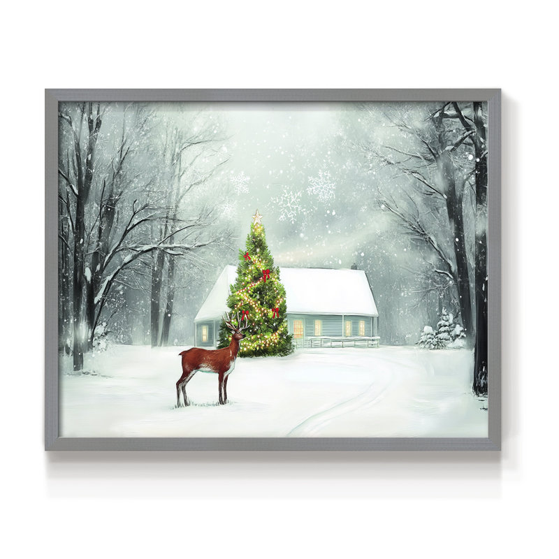 Art de Noël - XCVII - Reproduction encadrée - Restickable, H 16 po x l 20 po, Gris