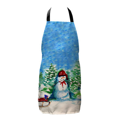 Tablier bonhomme de neige et traîneau