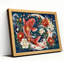 «Koi Fish and Peony», ensemble de 1 reproduction d'art sur toile tendue sur toile