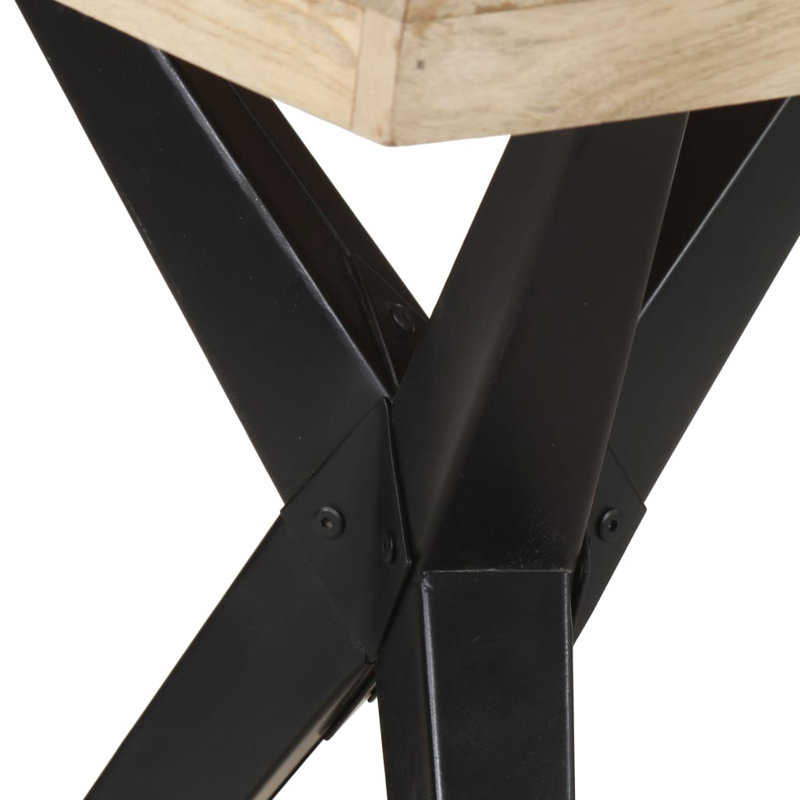 Table de salle à manger en bois de manguier brut, Chêne, L 35,4 po x L 70,9 po