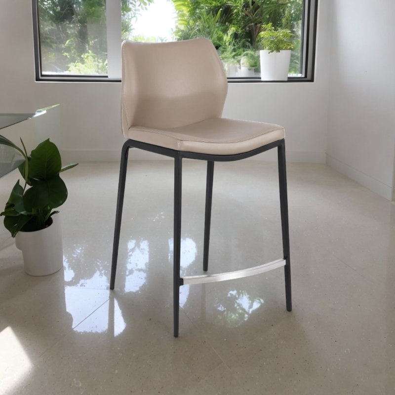 Machlan Upholstered Counter Stool with Metal Frame