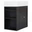 Meuble-lavabo avec lavabo en céramique, armoire de rangement en panneau de fibres à densité moyenne, tiroir, tablette latérale et poignée dorée - meuble-lavabo moderne peu encombrant pour les petites salles de bain-1007317329