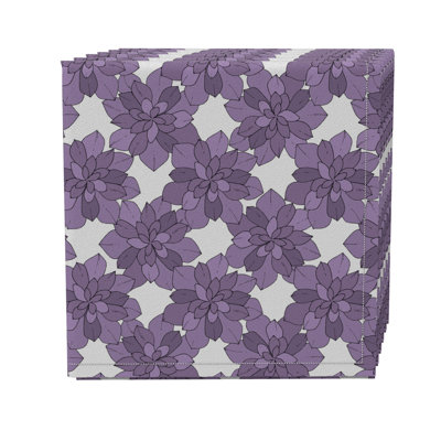 Square Floral Cotton Twill Tablecloth