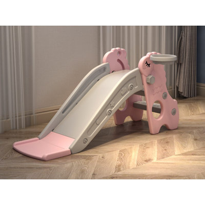 Plastic Freestanding Slide With Stairs And Platform For Indoor/Outdoor Use