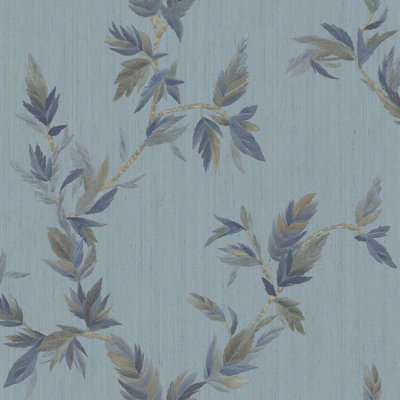 Ornamenta Collection Thin Leaf Shimmer Finish Wallpaper Roll