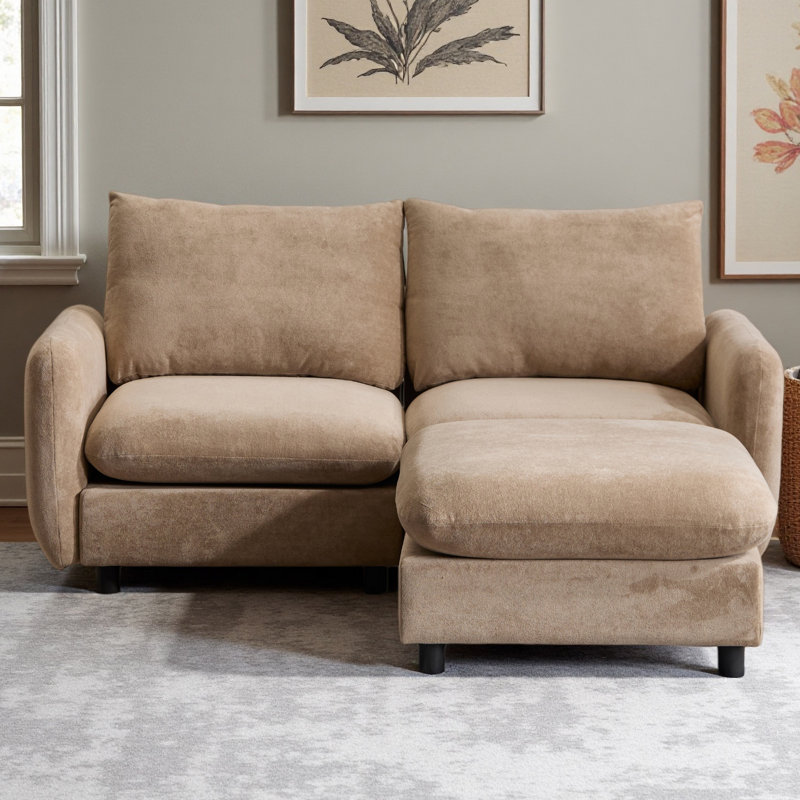 69 po Canapé modulaire 3 pièces avec canapé et repose-pieds 3 pièces