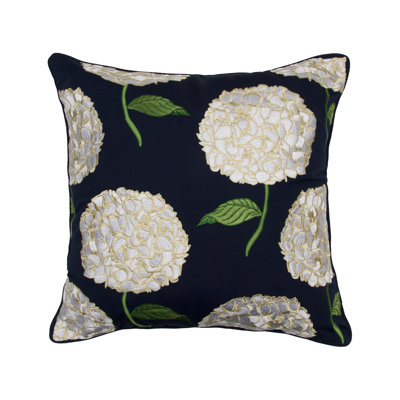 White Hydrangea Pattern Indoor/Outdoor Pillow