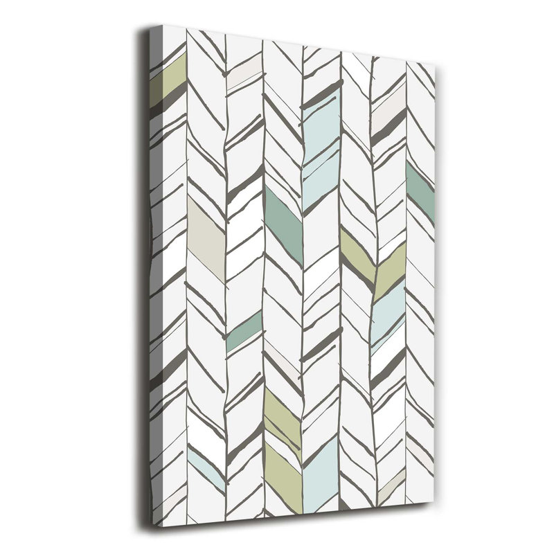 Herringbone Pattern - Wrapped Canvas Print