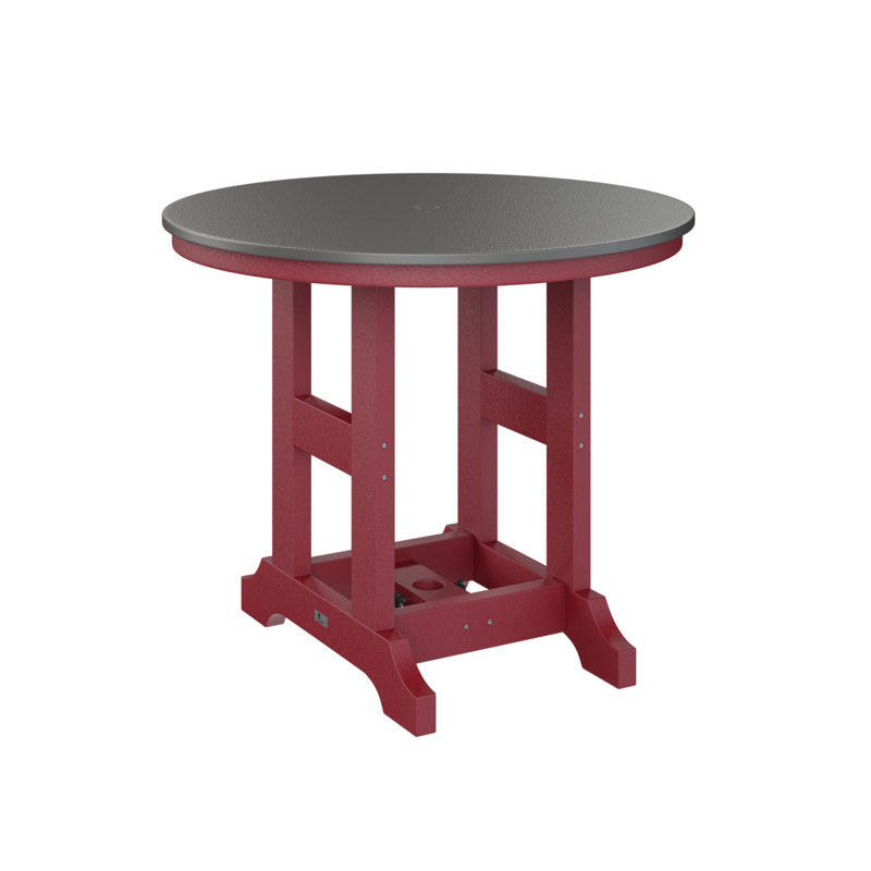 Table de salle à manger Garden Classic, H 30,87 po x l 38 po x P 38 po, Acier inoxydable martelé, Rouge écarlate