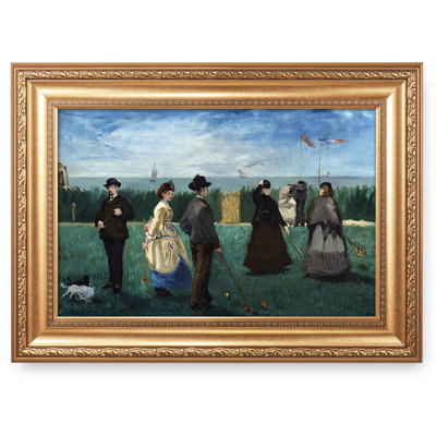 "La partie de croquet" par Édouard Manet, reproduction encadrée argentée The World Classic Art Reproductions