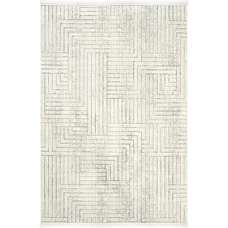 Rhenlee Geometric and Vintage Look Indoor / Outdoor Area Rug, Rectangle 80 x 150cm