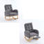  Chaise berçante de chambre de bébé avec repose-pieds rabattable, chaise berçante en tissu à haut dossier en peluche avec poche latérale, chaise longue d'appoint en bois d'hévéa, gris foncé-1359605042