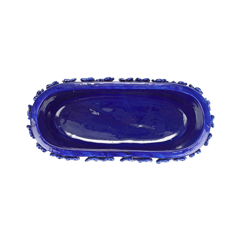 Jardinière ovale rustique, Bleu