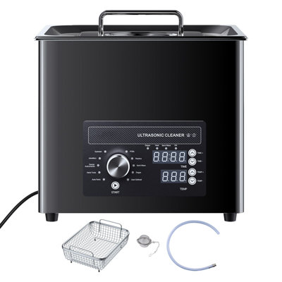 Nettoyeur à ultrasons 10L, nettoyeur à ultrasons professionnel avec commande à bouton, machine de nettoyage en acier inoxydable avec panier et boule de nettoyage, pour montres, rasoirs, bijoux, pièces de monnaie et plus encore