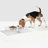 Small Clear Elevated Feeder with Silver Bowls-1580976700