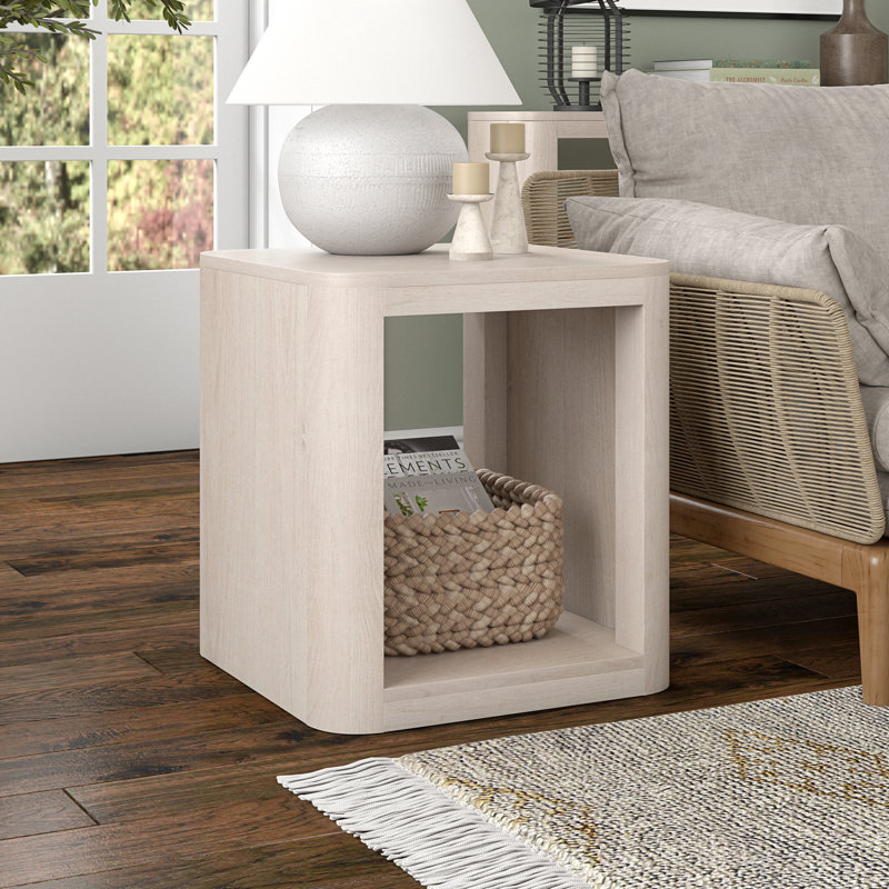 Amariauna Floor Shelf End Table, White