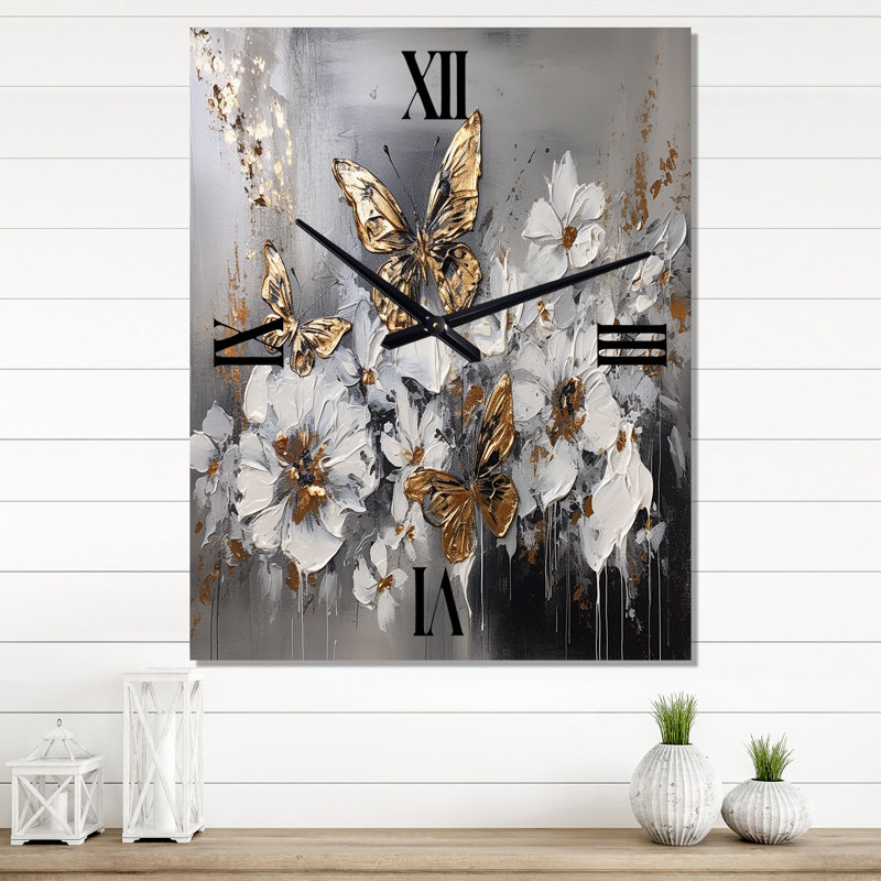 Ippazia - Horloges murales florales, H 28 po x l 12 po
