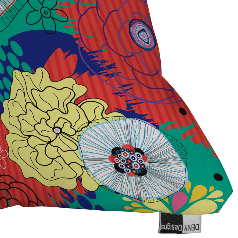Flower Throw Pillow, 16" x 16"