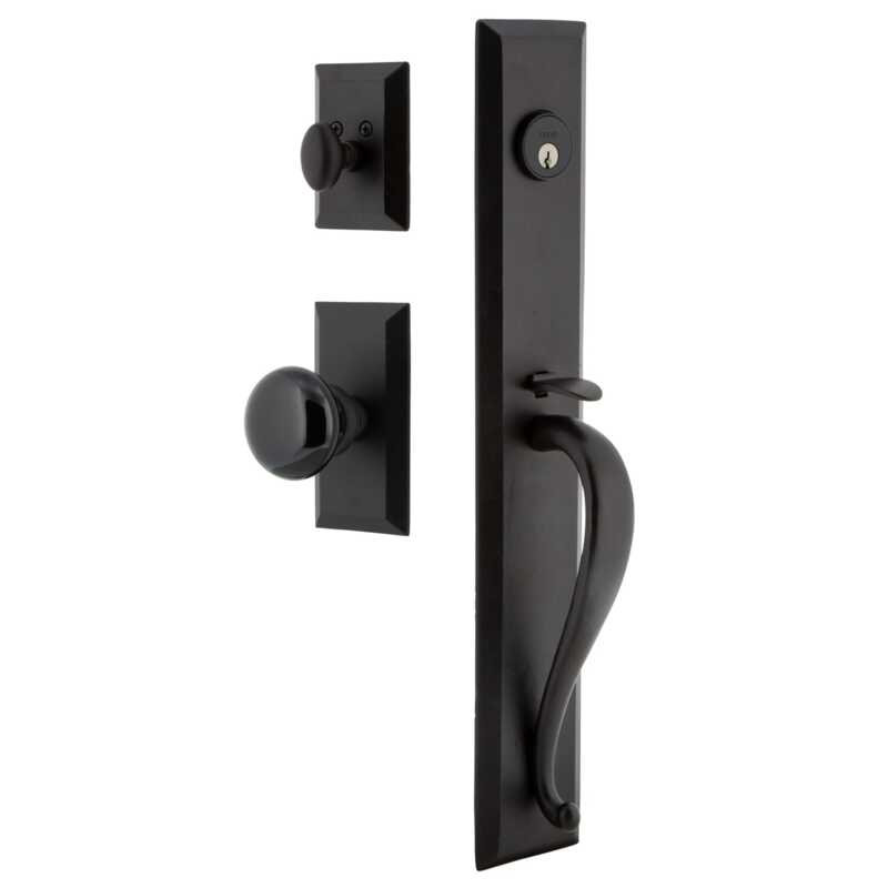 Ensemble de poignées monobloc en fer Ageless avec poignée en A et plaque Vale, 2 3/8"