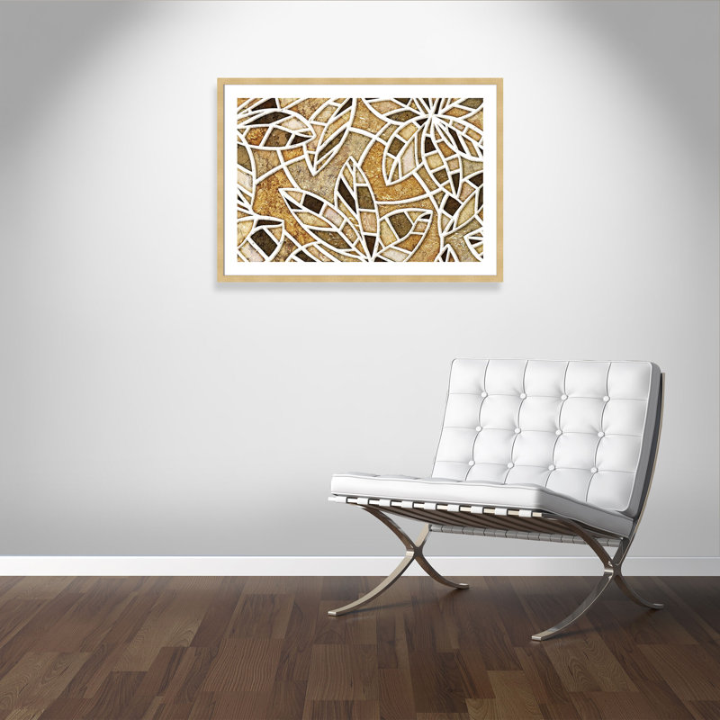 «Aiyesha Gold Leaf Mosaic», impression encadrée or