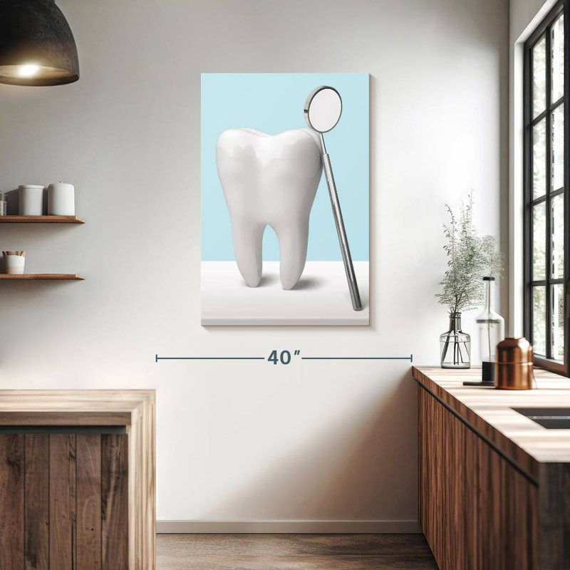 Alcaraz Dentist Mirror And Tooth, 39" H x 26" W