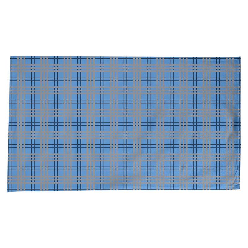 Nappe en mélange de coton à carreaux, Bleu / bleu marine / argent