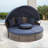 Outdoor Rattan Round Sofa Bed with Canopy-640533247