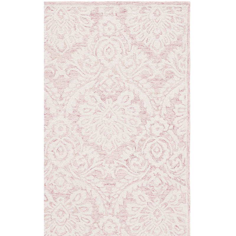 Annig Handmade Pink/Ivory Area Rug, Runner 2'3" x 8'